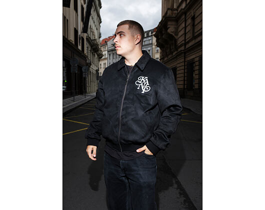 Bunda Karl Kani - Legacy Faux Suede Bowling Jacket - Black