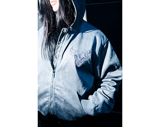 Bunda New Era - NBA Suede Hooded Jacket - Chicago Bulls - Grape