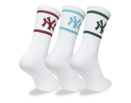 Ponožky New Era - MLB Crew Socks 3pk - NY Yankees - White