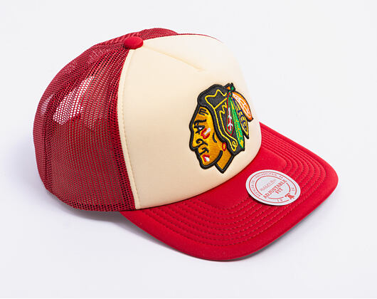 Kšiltovka Mitchell & Ness - NHL Vintage Block Trucker - Chicago Blackhawks - Cream