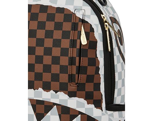Batoh Sprayground Cream And Brown Tear Check Backpack