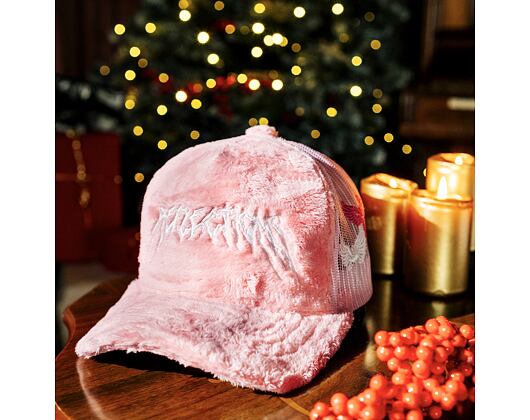 Kšiltovka Reflection Luxury Fuzzy Trucker - Coral Pink / White