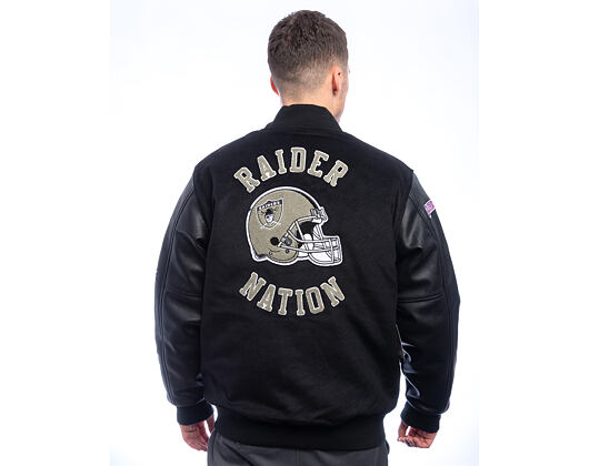 Bunda Mitchell & Ness - NFL Blackout Collection Varsity Jacket Oakland Raiders - Black
