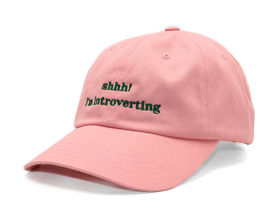 Kšiltovka 8by8 - Dadcap - "shhh! I'm introverting" - Baby Pink/Green