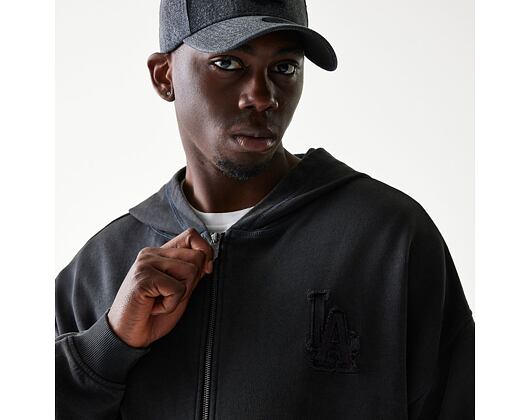Mikina New Era - MLB Washed Full Zip Hoody - LA Dodgers - Dark Grey