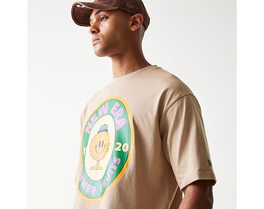 Triko New Era - Fruit Graphic Oversized Tee - Camel