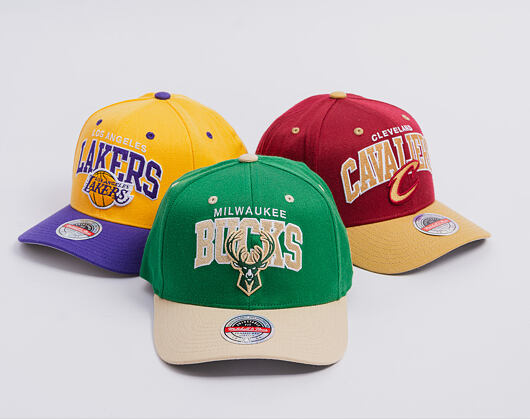Kšiltovka Mitchell & Ness - NBA Team Arch Snapback - Milwaukee Bucks - Green / Beige