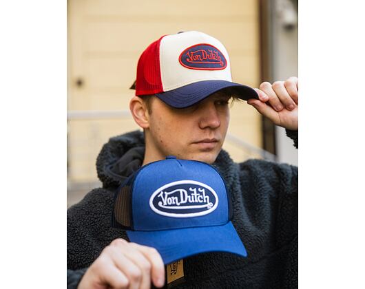 Kšiltovka Von Dutch - Trucker - Classic Logo - Beige/Navy/Red