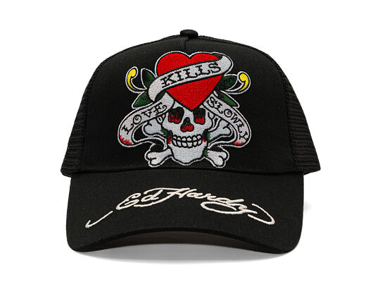 Kšiltovka Ed Hardy - Love-Slowly Twill Front Mesh Trucker - Black