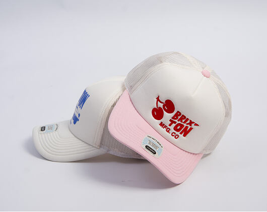 Kšiltovka Brixton - Cherry MP Trucker - Off White/Pink