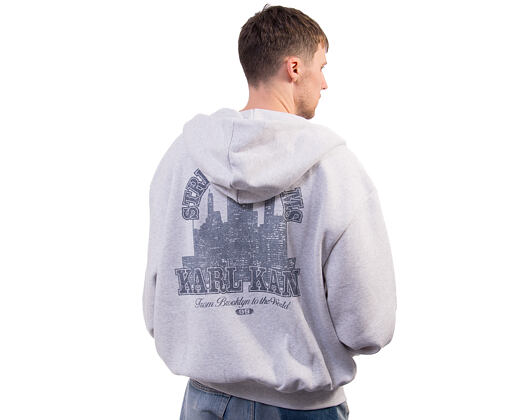 Mikina Karl Kani - Signature Oversized Zip Hoodie - Heather Grey