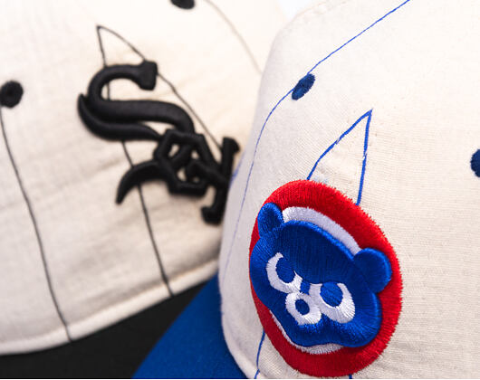 Kšiltovka New Era - MLB Retro Linen Pinstripe 59FIFTY Retro Crown - Chicago Cubs - Team Color