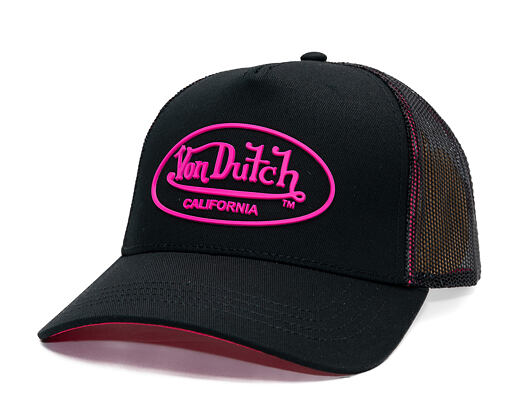 Kšiltovka Von Dutch - Trucker - Rubber Logo Black/Electric Pink