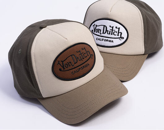 Kšiltovka Von Dutch - Trucker - Cali Patch Olive/Brown