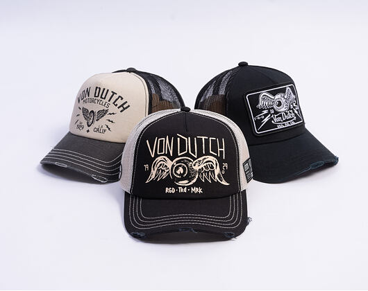 Kšiltovka Von Dutch - Trucker - Eye Out Side Patch Black/White