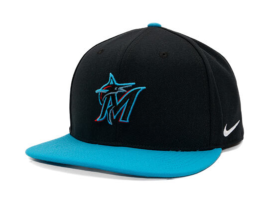 Kšiltovka Nike - Dri-Fit Pro - Miami Marlins - Black 00A/Light Current Blue