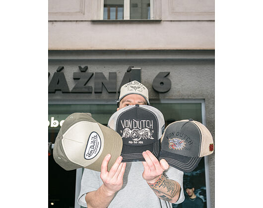 Kšiltovka Von Dutch - Trucker - Eye Out Side Patch Black/White