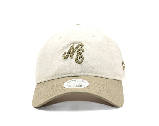 Dámská Kšiltovka New Era - Branded Linen 9TWENTY - Stone / New Olive