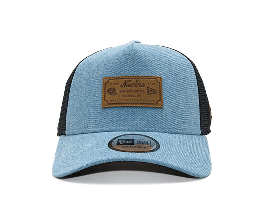 Kšiltovka New Era - Branded Denim Leather Patch 9FORTY A-Frame Trucker - Navy