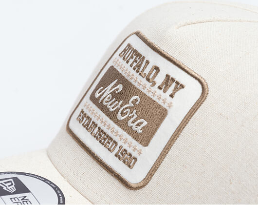 Kšiltovka New Era - Branded Buffalo Patch Linen 9FORTY A-Frame - Stone