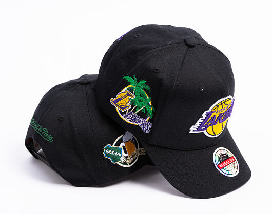 Kšiltovka Mitchell & Ness  - NBA Classic Red Snapback Custom Patch - Los Angeles Lakers - Black