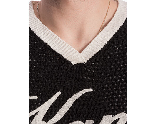 Triko Karl Kani - Cursive Varsity Crochet Boxy T-Shirt - Black