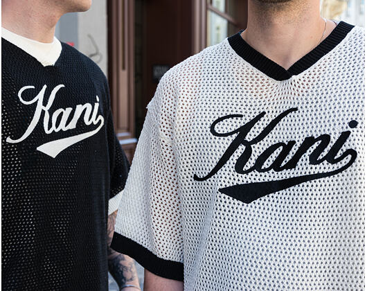 Triko Karl Kani - Cursive Varsity Crochet Boxy T-Shirt - Black