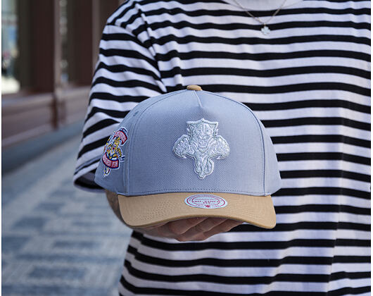 Kšiltovka Mitchell & Ness  - NHL Frosted Peak - Pro Pinch Snapback - Florida Panthers - Blue/Brown