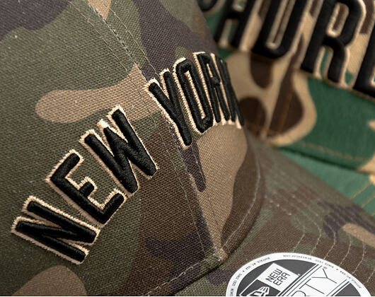 Kšiltovka New Era - MLB Wordmark Camo 9FORTY M-CROWN - NY Yankees - Woodland Camo