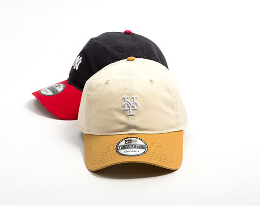 Kšiltovka New Era - MLB Mini Logo Washed Contrast 9TWENTY - NY Mets - Cream / Dusted Ochre