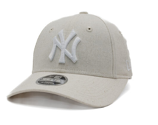 Dětská Kšiltovka New Era - MLB Linen 9FORTY M-CROWN - NY Yankees - Stone / White
