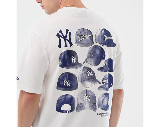Triko New Era - MLB Cap Graphic Oversized Tee - NY Yankees - White