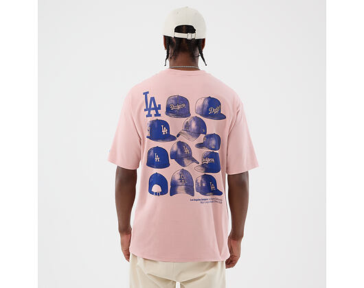 Triko New Era - MLB Cap Graphic Oversized Tee - LA Dodgers - Pink Rouge