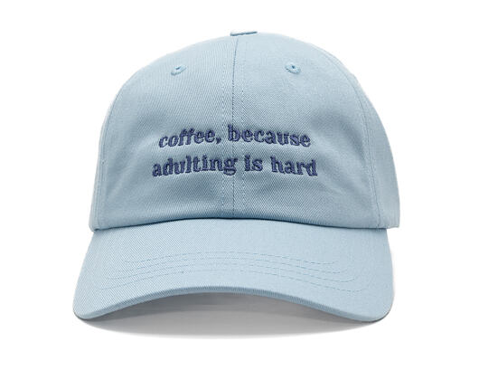 Kšiltovka 8by8 - Dadcap - "coffee, because adulting is hard" - Light Blue/Purple