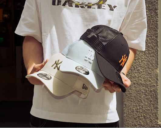 Kšiltovka New Era - MLB Midi Homefield 9FORTY Trucker - NY Yankees - Navy / Orange