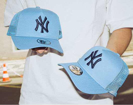 Dětská Kšiltovka New Era - MLB Essential 9FORTY A-Frame Trucker - NY Yankees - Blue / Ocean Blue