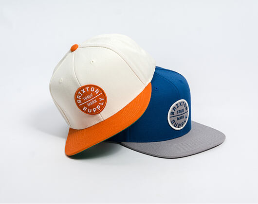 Kšiltovka Brixton - Oath Iii Snapback - Off White/Burnt Orange