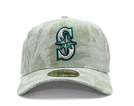 Kšiltovka New Era - MLB Three Looms "Leafy Palm" 59FORTY A-Frame - Seattle Mariners - Stone