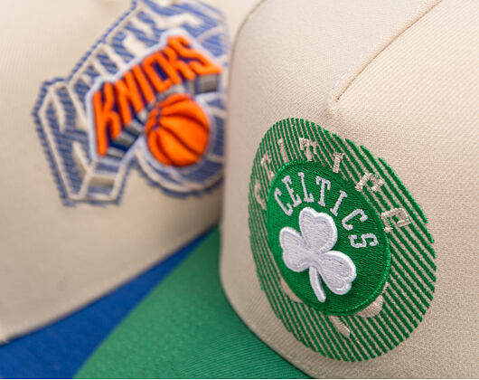 Kšiltovka Mitchell & Ness - Off Tilted - NBA - Boston Celtics - Off White