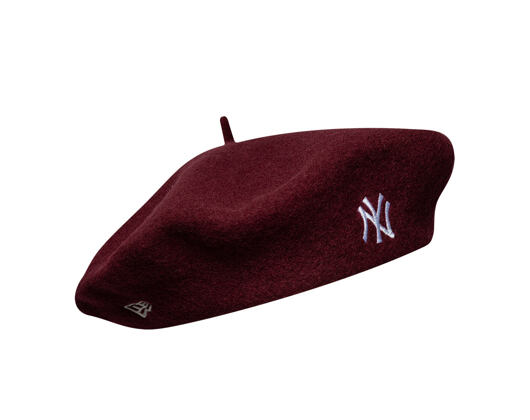 Dámský Baret New Era - MLB Wool Script Beret - NY Yankees - Burgundy