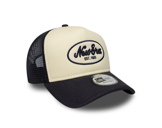 Kšiltovka New Era - Branded Oval Foam Patch 9FORTY A-Frame Trucker - Cream / Navy