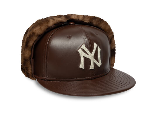 Kšiltovka New Era - MLB IMAGE DROP Leather Dog-Ear 59FIFTY - NY Yankees - Deep Auburn