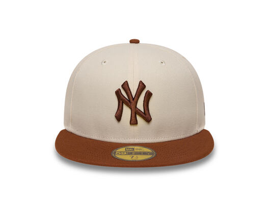 Kšiltovka New Era - MLB League Essential 59FIFTY - NY Yankees - Cream / Deep Auburn