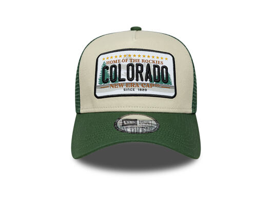 Kšiltovka New Era - Branded Licence Plate 9FORTY A-Frame Trucker - Cilantro Green / Stone