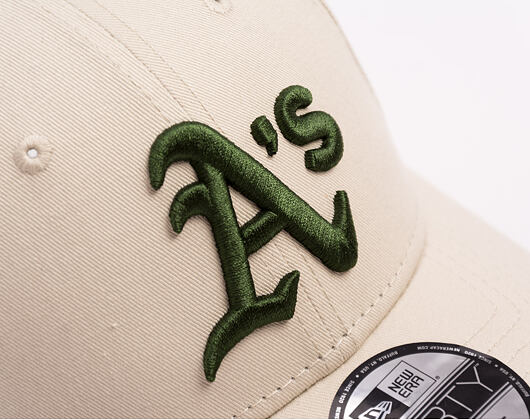Kšiltovka New Era - MLB League Essential 9FORTY - Oakland Athletics - Stone / Dark Green