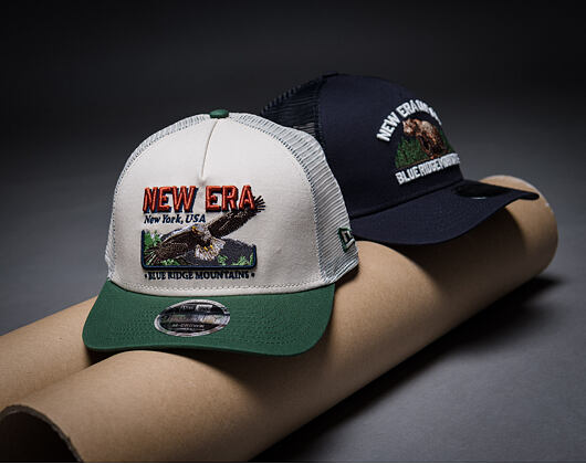 Kšiltovka New Era - Branded Graphic 9FORTY M-CROWN A-Frame Trucker - Cream / Cilantro Green