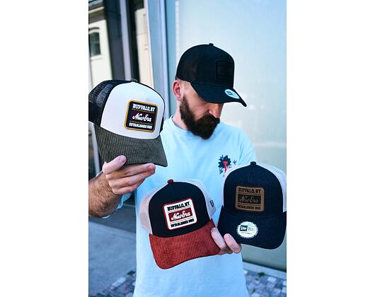 Kšiltovka New Era - Branded Patch Cord 9FORTY A-Frame Trucker - Cream / New Olive