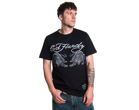 Triko Ed Hardy - Mens Double-Panther Tshirt - Black