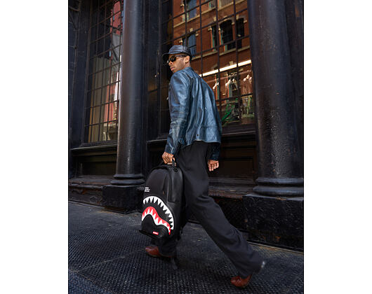 Batoh Sprayground - Shark Central Black Embroidered Shark Backpack