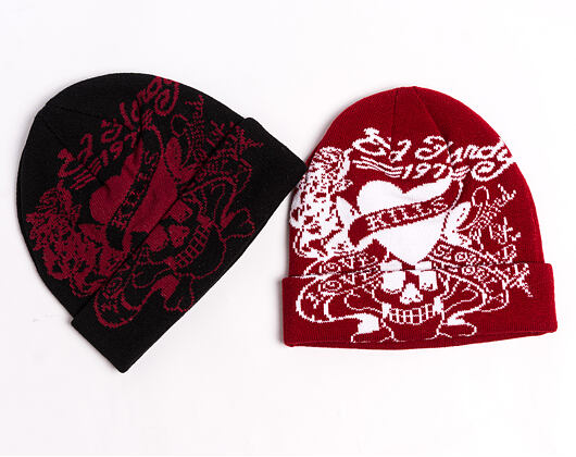 Kulich Ed Hardy - Unisex Love Kills Slowly Foldover Beanie - Black